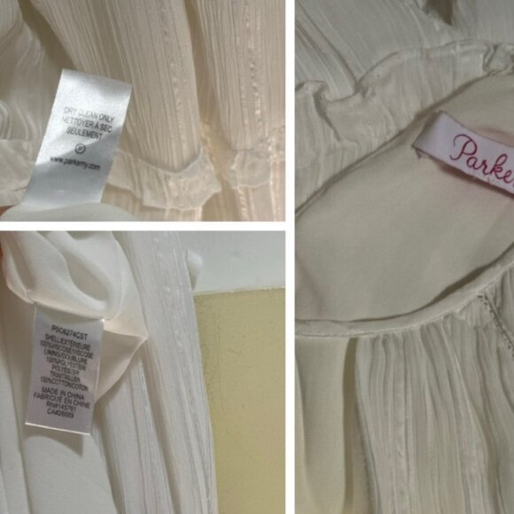 Parker Revolve Bruna Ruffled Tiered Crinkle Mini Dress Eyelet Halter Top Lined S - Picture 13 of 16